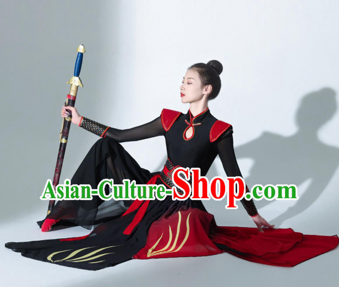 Mulan Sword Dance Costume Huo Yuanjia Heroine Fan Dance Outfit Mulan Sword Dance Costume Huo Yuanjia Heroine Fan Dance Outfit
