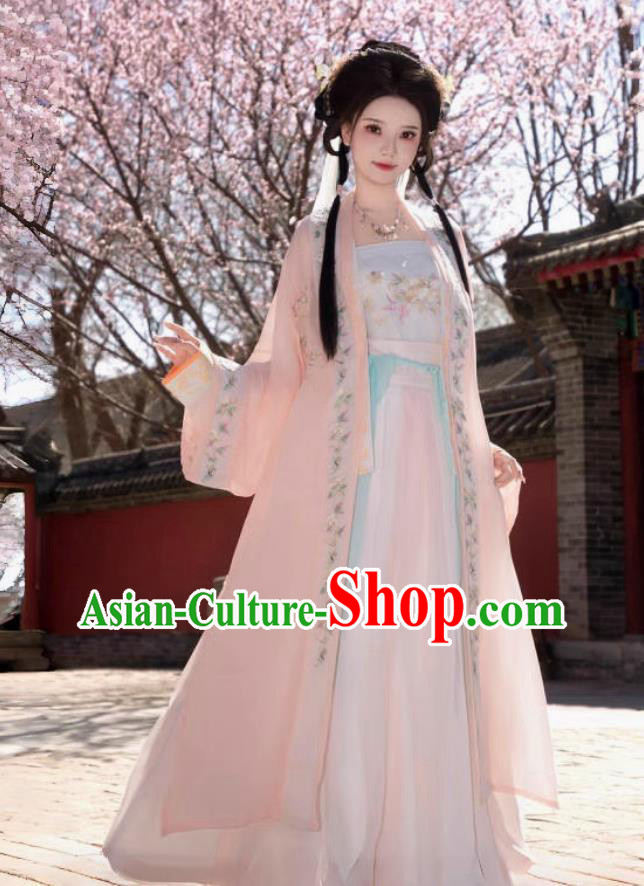 Hanfu Women Peach Blossom Song Dynasty Hanfu Embroidered Pink Set Hanfu Women Peach Blossom Song Dynasty Hanfu Embroidered Pink Set