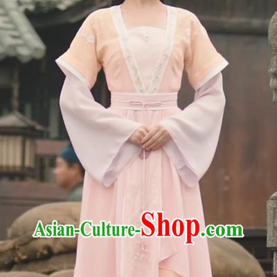 Chinese Ancient Swordswoman Costume Drama Sword and Fairy Ming Xiu Clothing Traditional Woman Pink Hanfu Dress