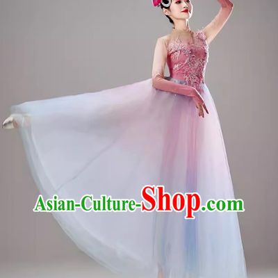 Opening Dance Flared Dress Performance Costume Women Modern Song With Dance Large Group Dance Costume