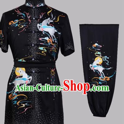Embroidered Wushu Exam Uniform Changquan Costume Sparkling Kung Fu Competition Outfit Martial Arts Suit