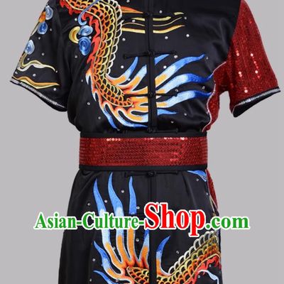 Double Dragon Embroidered Colorful Wushu Uniform Competition Costume Taolu Changquan Outfit
