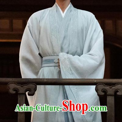 Traditional Chinese Male Hanfu TV Series Guardians of the Dafeng Military Counsellor Xu Xin Nian Costume Ancient Scholar Clothing