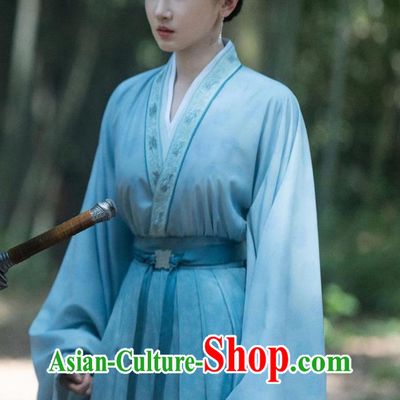 TV Series Guardians of the Dafeng First Beauty Mu Nan Zhi Costume Chinese Ancient Princess Clothing Traditional Blue Hanfu Dress