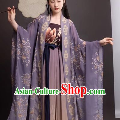 Tang Dynasty Hanfu Women Hezi Dress Chinese Wide Sleeves Robe Ancient Fairy High Chest Dress