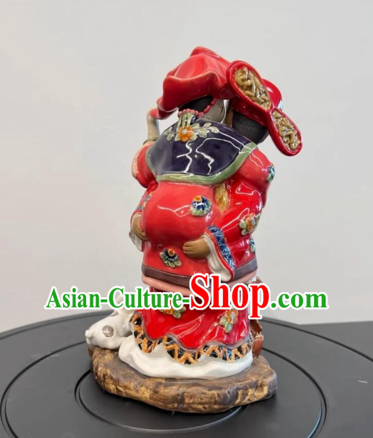 Chinese Shiwan Ceramics Statue Handmade Traditional Porcelain Artwork Wedding Couple Chinese Shiwan Ceramics Statue Handmade Traditional Porcelain Artwork Wedding Couple