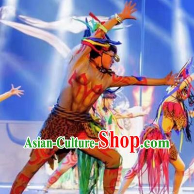 Tibetan Qiang Traditional Folk Festival Cultural Performance Costume Ethnic Dance Outfit Male Stage Show Attire