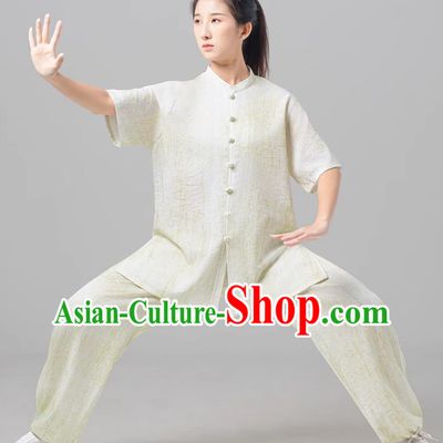 Women Tai Chi Suit Short Sleeve Taiji Uniform Ba Duan Jin Training Outfit