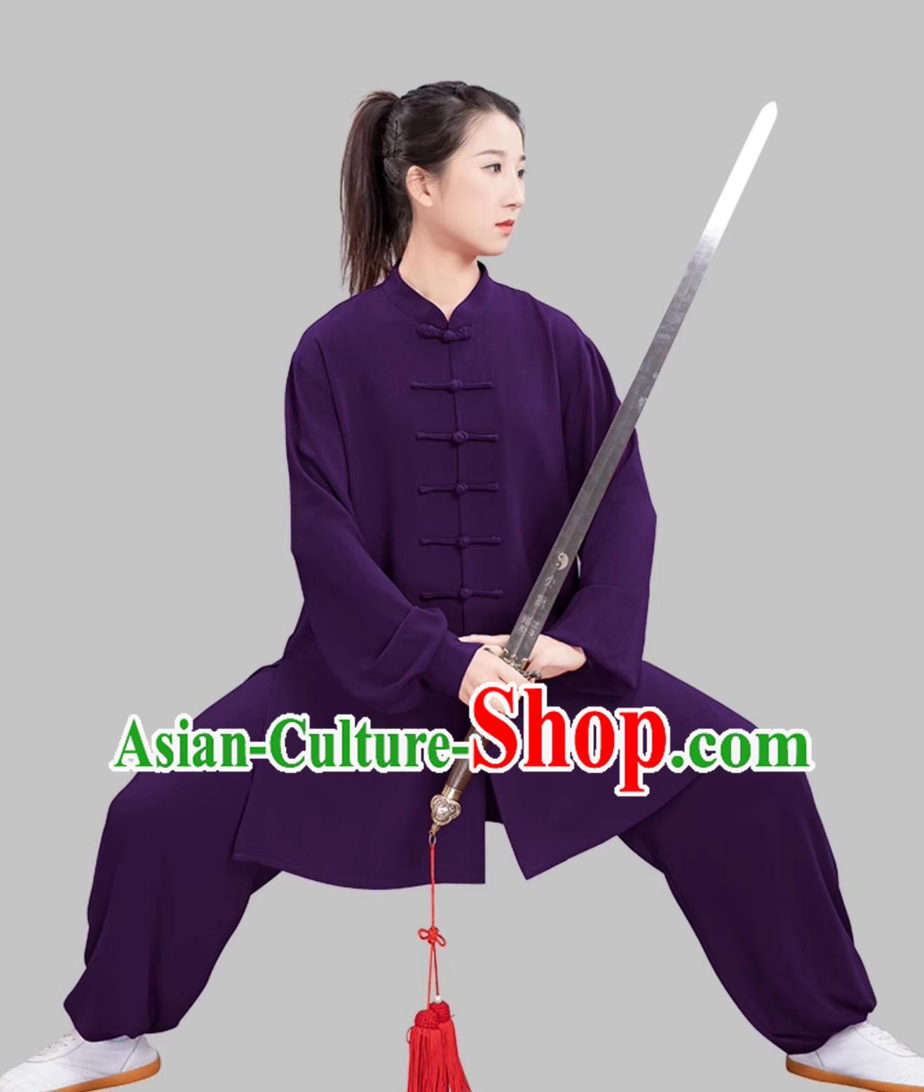 Purple Women Stretch Tai Chi Suit Ba Duan Jin Taiji Training Outfit Purple Women Stretch Tai Chi Suit Ba Duan Jin Taiji Training Outfit