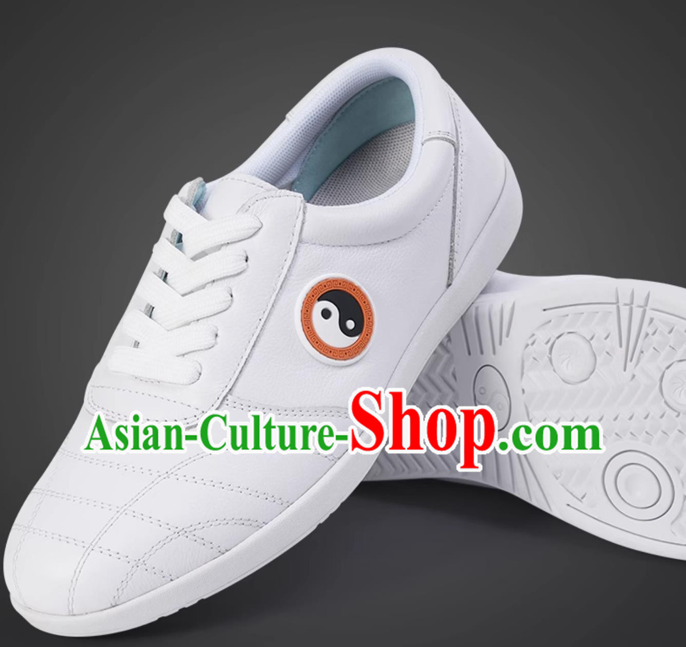White Leather Tai Chi Shoes Professional Ba Duan Jin Training Shoes White Leather Tai Chi Shoes Professional Ba Duan Jin Training Shoes