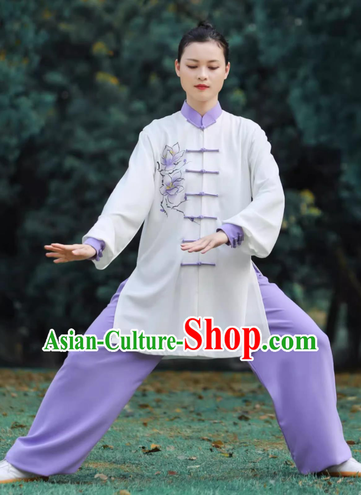 Hand Painted Magnolia Women Tai Chi Suit Tai Chi Training Performance Competition Costume Hand Painted Magnolia Women Tai Chi Suit Tai Chi Training Performance Competition Costume