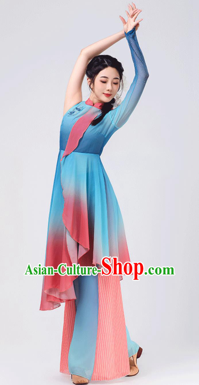 Classical Dance Costume Chinese Style Performance Outfit Jiaozhou Yangko Fan Dance Dress Classical Dance Costume Chinese Style Performance Outfit Jiaozhou Yangko Fan Dance Dress