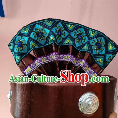 Dong Ethnic Performance Mens Hat Chinese Ethnic Dance Headwear
