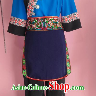 Guangxi Zhuang March Third Ethnic Costume China Guizhou Buyi Performance Clothing