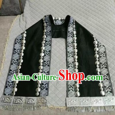 Chinese Ethnic Minority Costume Black Shawl Women