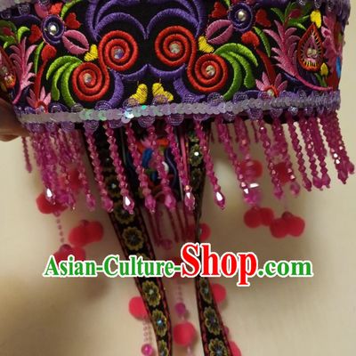 Chinese Yunnan Lijiang Ethnic Hat Lisu Minority Headwear