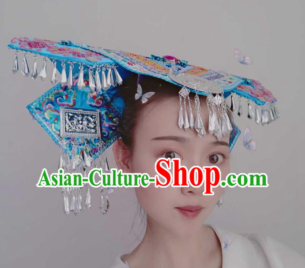 Chinese Zhuang Ethnic Hat Miao Minority Headwear Chinese Zhuang Ethnic Hat Miao Minority Headwear