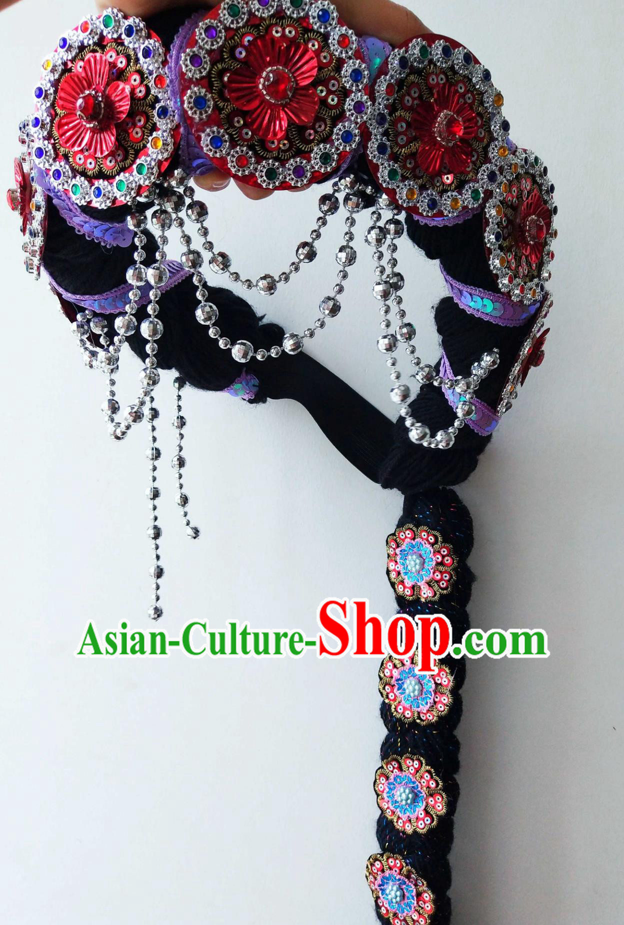 Chinese Dance Accessories Handmade Yunnan Lijiang Ethnic Minority Naxi Headwear Chinese Dance Accessories Handmade Yunnan Lijiang Ethnic Minority Naxi Headwear