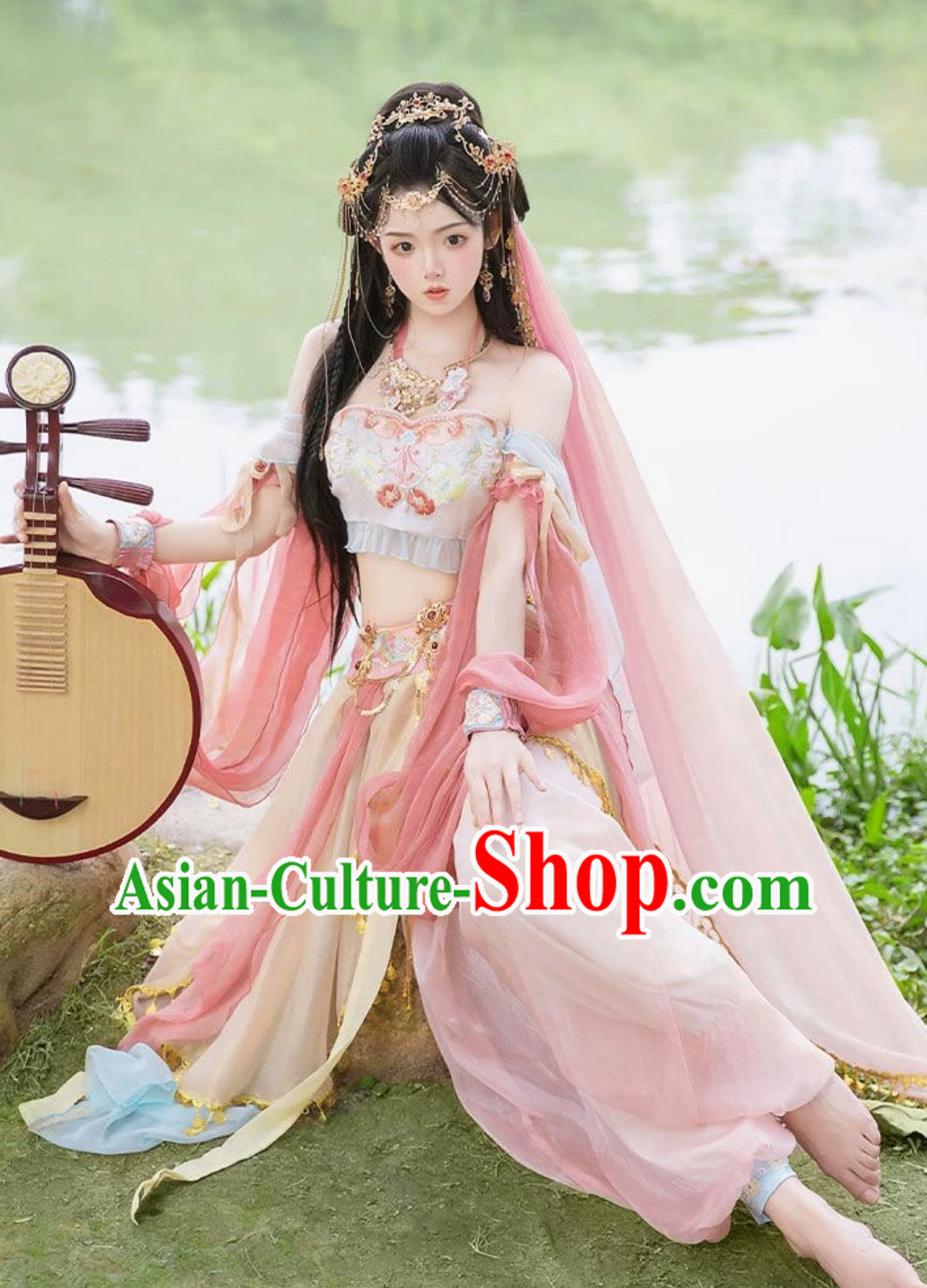Dunhuang Feitian Pink Exotic Dance Performance Costume Western Region Dance Princess Outfit Dunhuang Feitian Pink Exotic Dance Performance Costume Western Region Dance Princess Outfit