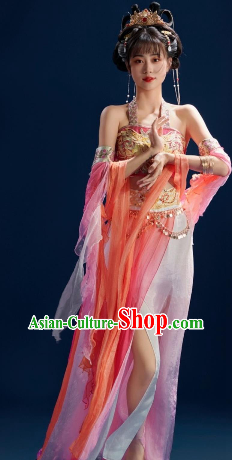 Dunhuang Feitian Fairy Clothing Embroidery Hanfu Dress Chinese Western Region Desert Princess Costume Dunhuang Feitian Fairy Clothing Embroidery Hanfu Dress Chinese Western Region Desert Princess Costume