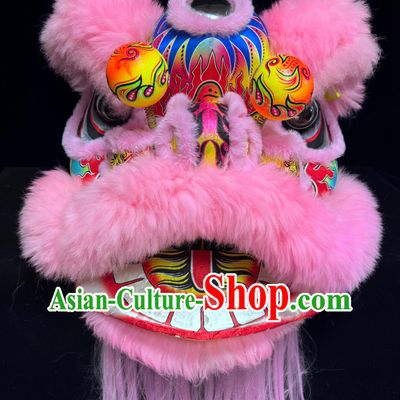 Pink Wool Children Size 5 Foam Lion Head Chinese Lion Dance Costume Fut San Lion Dance Equipment