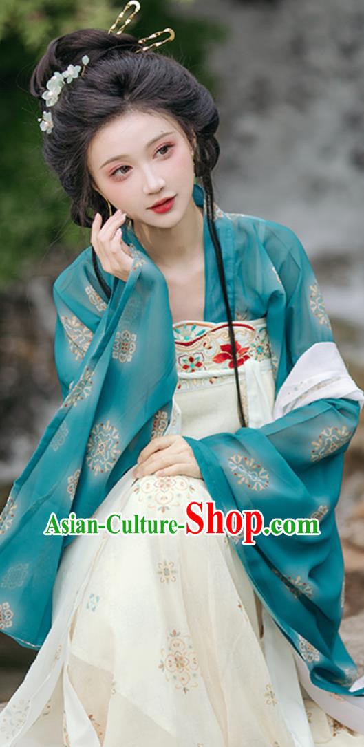 Chinese Replica Traditional Attire Tang Dynasty Hanfu Dress Women High Waist Ruqun