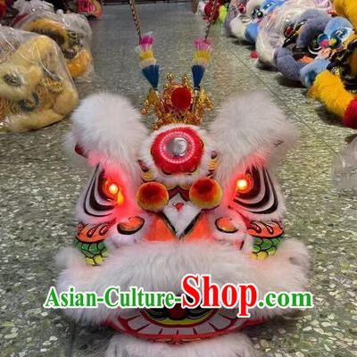 Traditional Celebration Lion Dance Costumes LED Light Eye Chinese Dancing Lion Head Complete Set