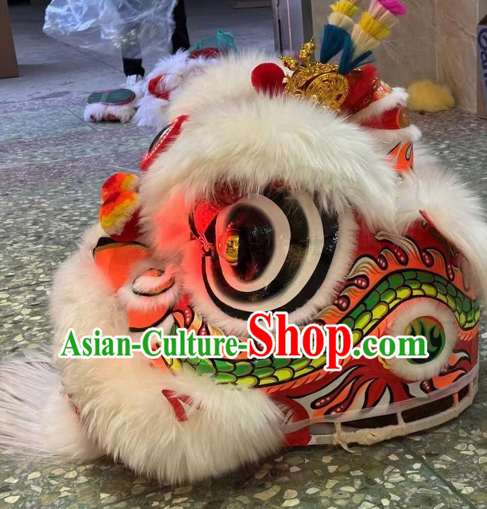 Traditional Celebration Lion Dance Costumes LED Light Eye Chinese Dancing Lion Head Complete Set Traditional Celebration Lion Dance Costumes LED Light Eye Chinese Dancing Lion Head Complete Set