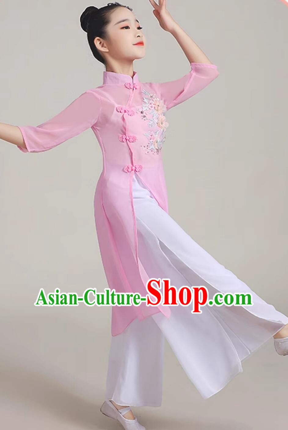 Chinese Classical Dance Clothing Children Fan Dance Costume Traditional Dance Pink Outfit Chinese Classical Dance Clothing Children Fan Dance Costume Traditional Dance Pink Outfit