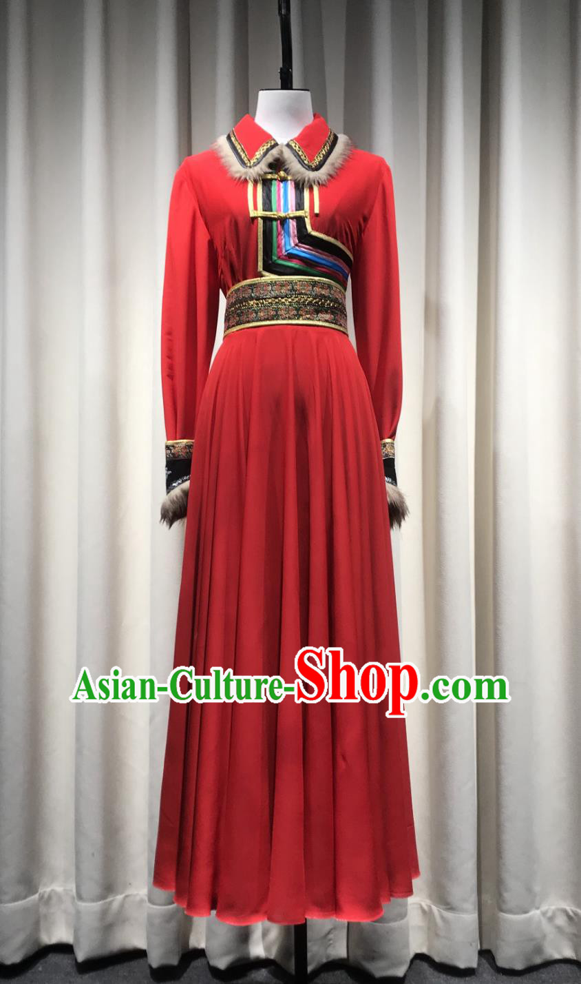 Mongolian Ceremonial Dance Opening Costume Chinese Ethnic Folk Performance Outfit