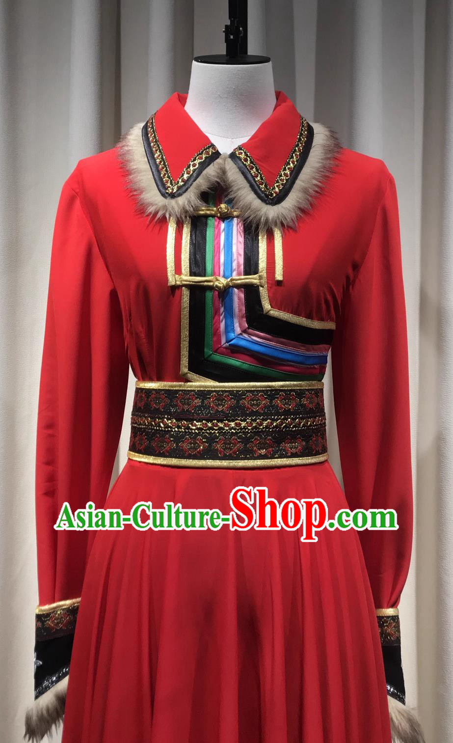 Mongolian Ceremonial Dance Opening Costume Chinese Ethnic Folk Performance Outfit