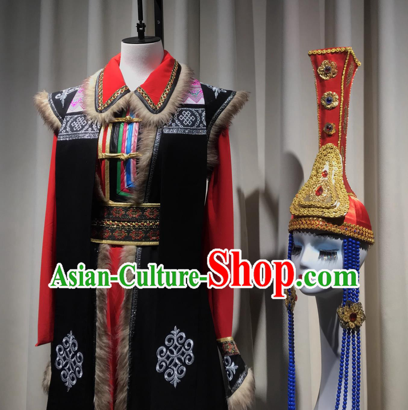 Mongolian Ceremonial Dance Opening Costume Chinese Ethnic Folk Performance Outfit