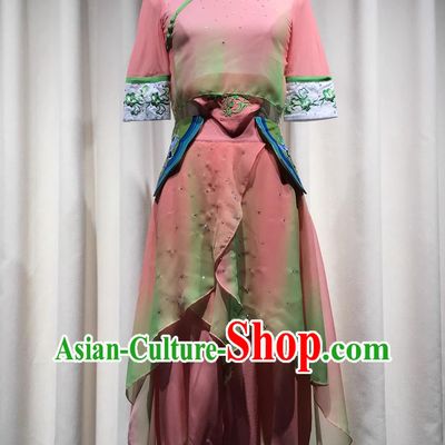 Chinese Tea Picking Dance Costume Jiaozhou Yangko Performance Outfit for Women