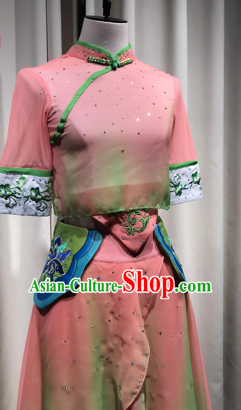 Chinese Tea Picking Dance Costume Jiaozhou Yangko Performance Outfit for Women New Style Art Exam Stage Wear Chinese Tea Picking Dance Costume Jiaozhou Yangko Performance Outfit for Women New Style Art Exam Stage Wear