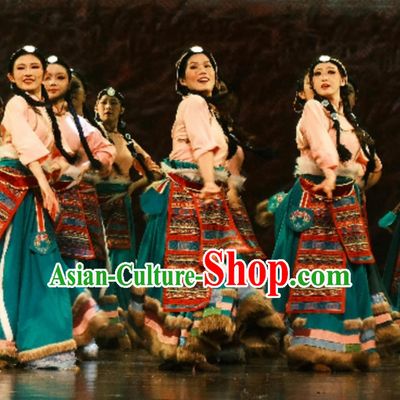 Tibetan Group Dance Repertoire Sowing Spring Clothing Art Exam National Dance Performance Costume Zang Ethnic Dance Costume