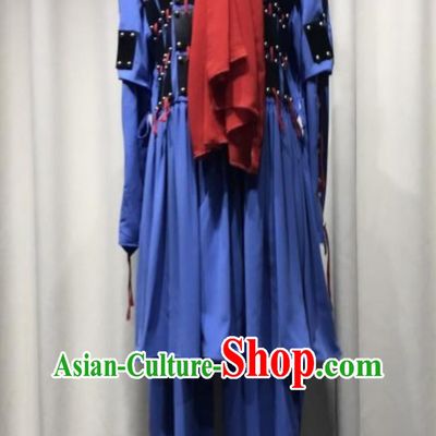 Qin King Inspects The Troops Terracotta Warrior Armor Male Group Dance Blue Outfit Chinese Classical Dance Costume
