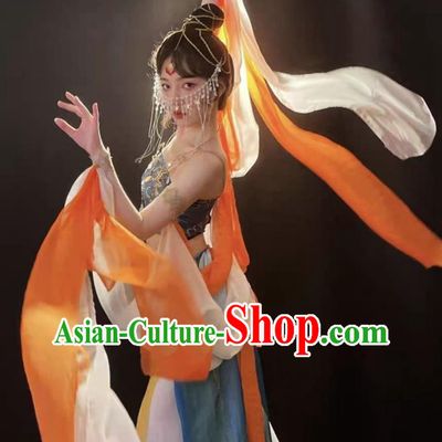 Dunhuang Feitian Hanfu Ancient Ethereal Performance Costume Chinese Style High Slit Dance Dress