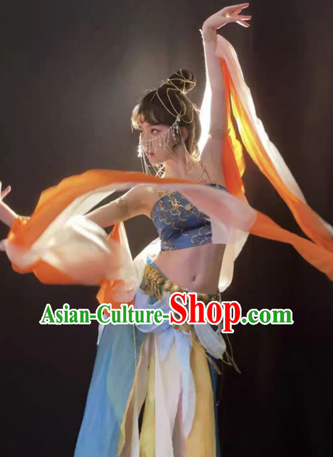 Dunhuang Feitian Hanfu Ancient Ethereal Performance Costume Chinese Style High Slit Dance Dress Dunhuang Feitian Hanfu Ancient Ethereal Performance Costume Chinese Style High Slit Dance Dress