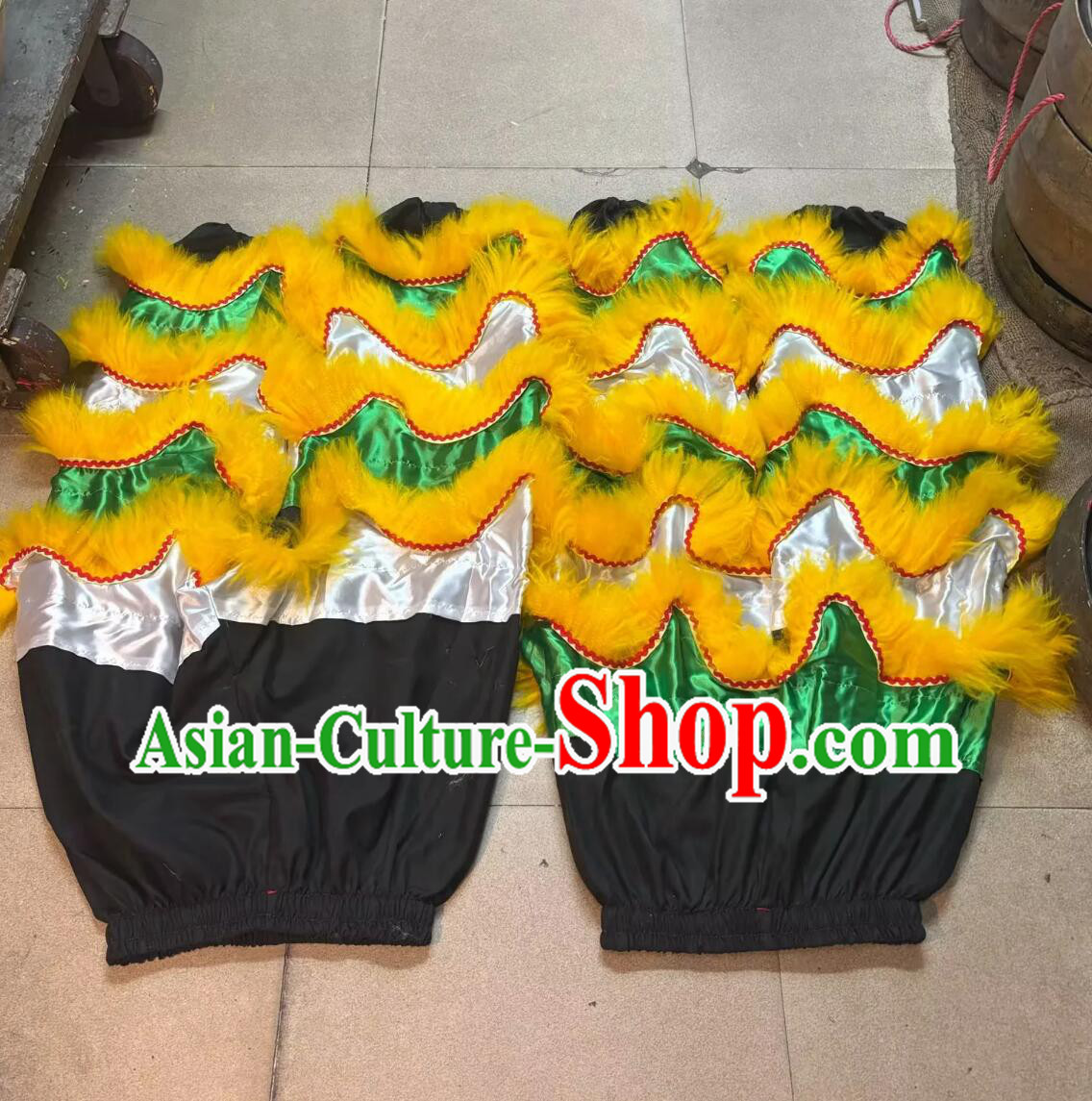 Green and White Satin Lion Dance Tail Costume and Pants Set Green and White Satin Lion Dance Tail Costume and Pants Set