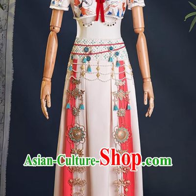 YanYun Sixteen Tones Cosplay Costume 2D Anime Clothing Women Performance Dress