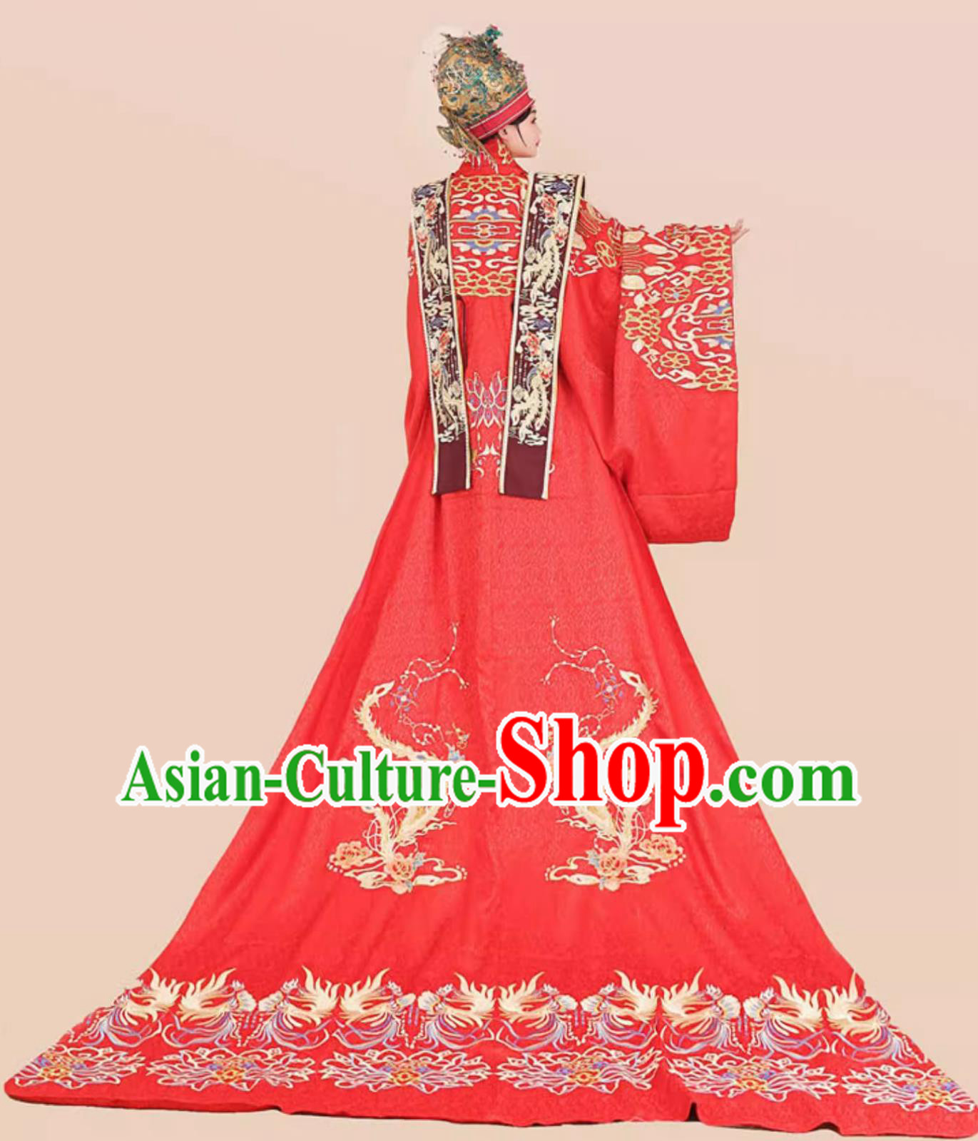 Chinese Hanfu Wedding Attires Traditional Ming Dynasty Embroidered Gowns Couple Complete Set Chinese Hanfu Wedding Attires Traditional Ming Dynasty Embroidered Gowns Couple Complete Set