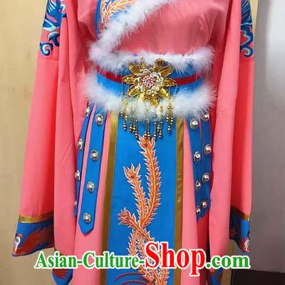 Chinese Opera Costume Traditional Drama Apparel Wu Dan Dao Ma Dan Female Warrior Outfit Foreign Princess Pink Dress Stage Performance Costume