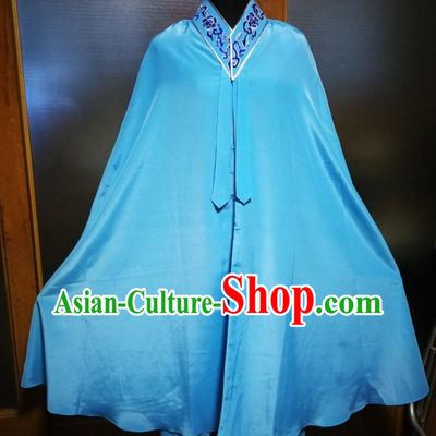 Chinese Opera Costume Young Lady Cape Ancient Princess Blue Clothing