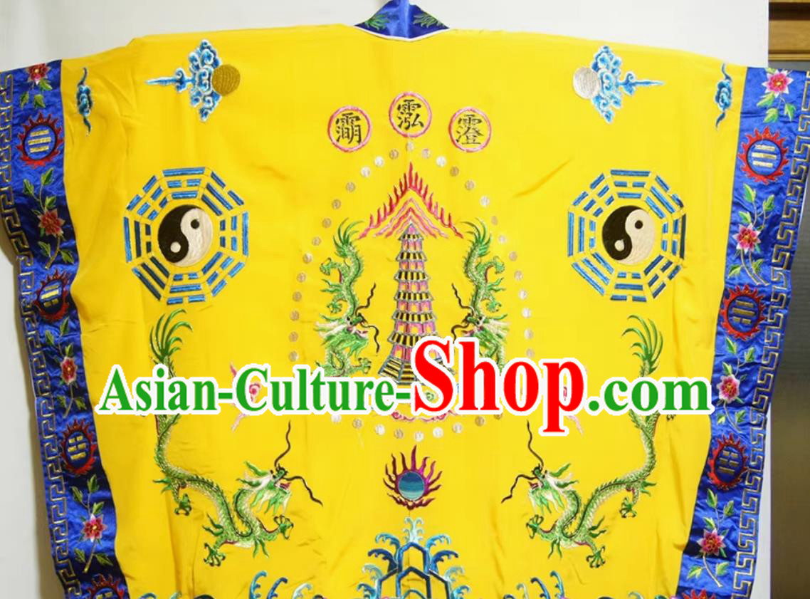 Chinese Opera Taoist Robe Embroidered Ritual Gown Traditional Drama Costume Chinese Opera Taoist Robe Embroidered Ritual Gown Traditional Drama Costume