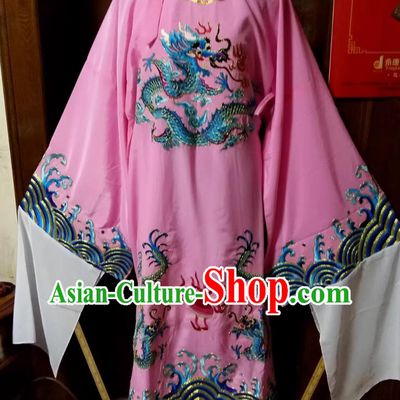 Chinese Peking Opera Costume Xiaosheng Pink Dragon Robe Number One Scholar Python Robe