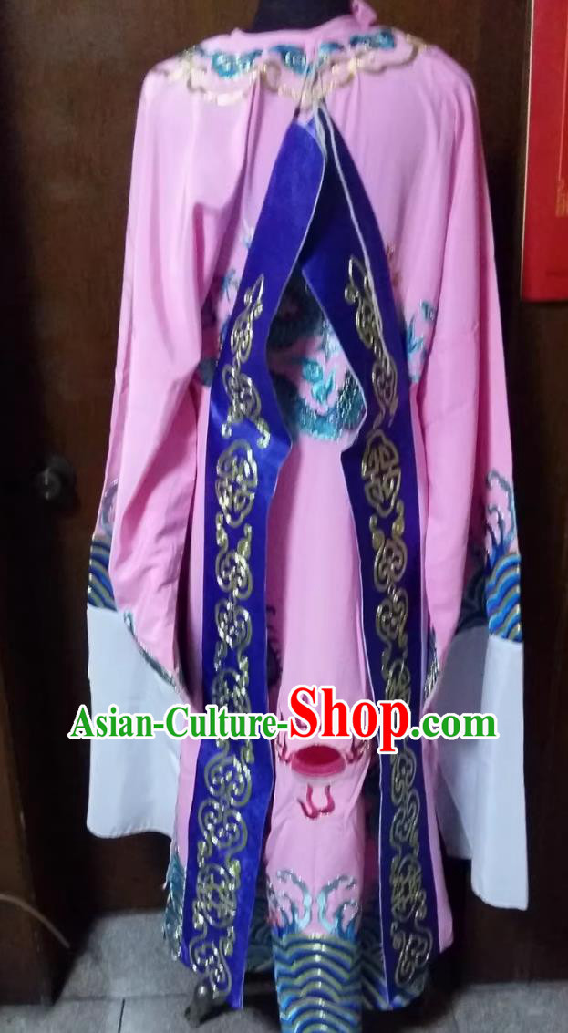 Chinese Peking Opera Costume Xiaosheng Pink Dragon Robe Number One Scholar Python Robe