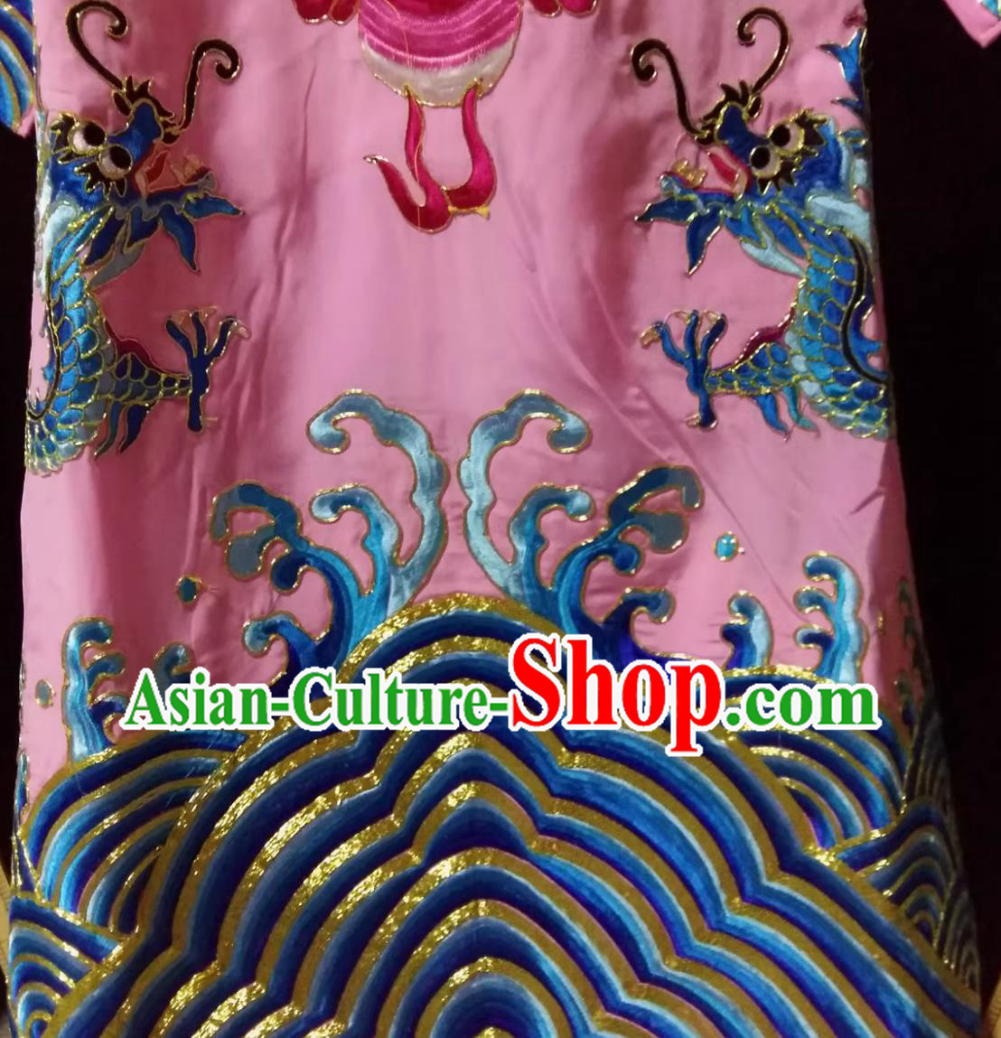 Chinese Peking Opera Costume Xiaosheng Pink Dragon Robe Number One Scholar Python Robe