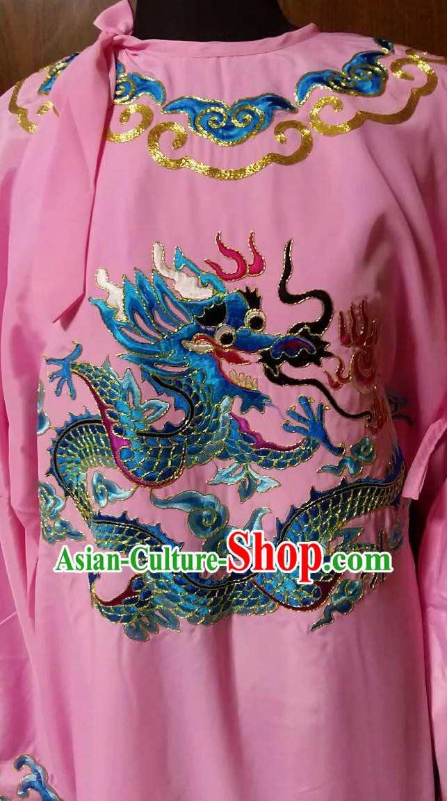 Chinese Peking Opera Costume Xiaosheng Pink Dragon Robe Number One Scholar Python Robe