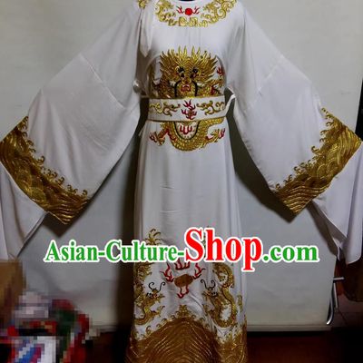 Chinese Opera Costume Xiaosheng Dragon Robe Peking Opera Gold Thread Embroidered Garment Scholar Official Gown