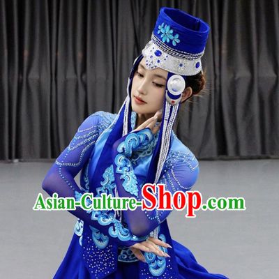 Chinese Ethnic Mongolian Dance Costume Grassland Night Beauty Performance Outfit Women Group Dance Attire